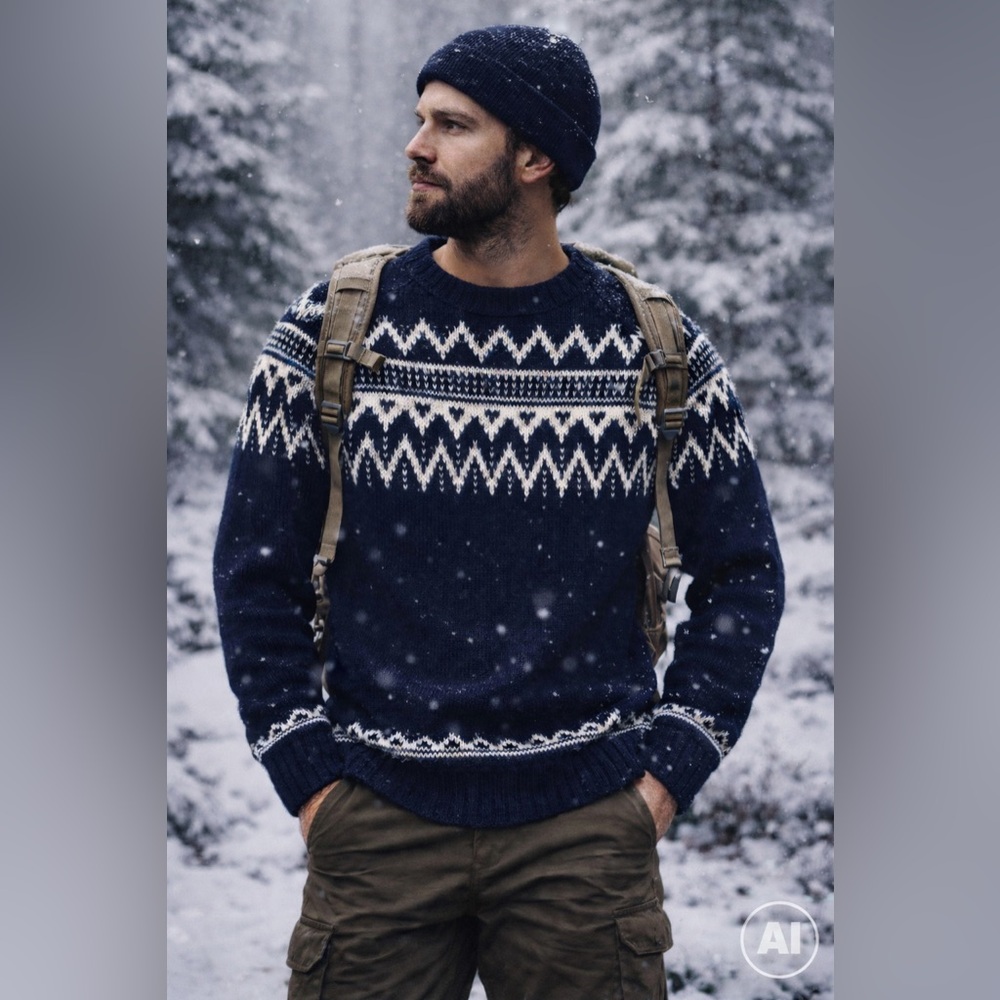 Handmade Peruvian Alpaca-Blend Sweater (size large)